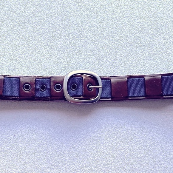 Stefano Corsini Blue Webbing Brown Leather Men's 34” - Picture 10 of 10